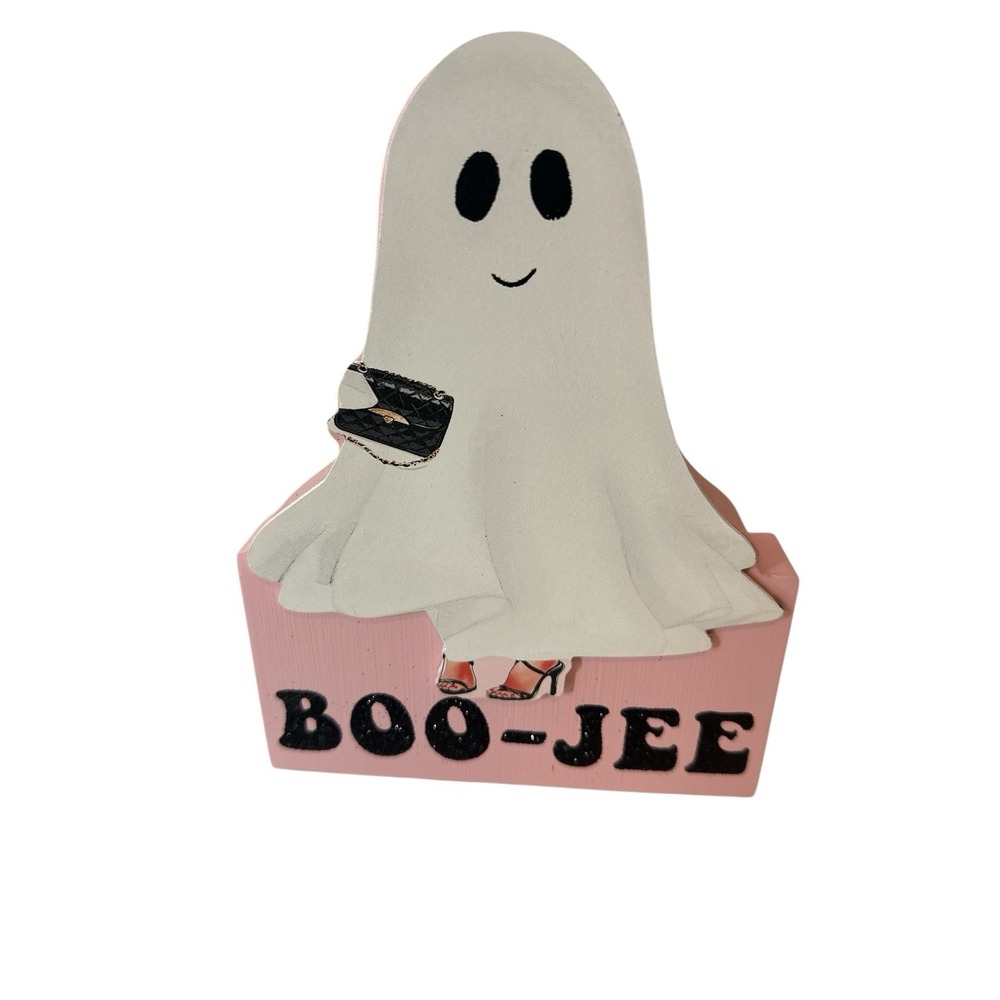 New‎ Halloween Decoration Pink Ghost Wood